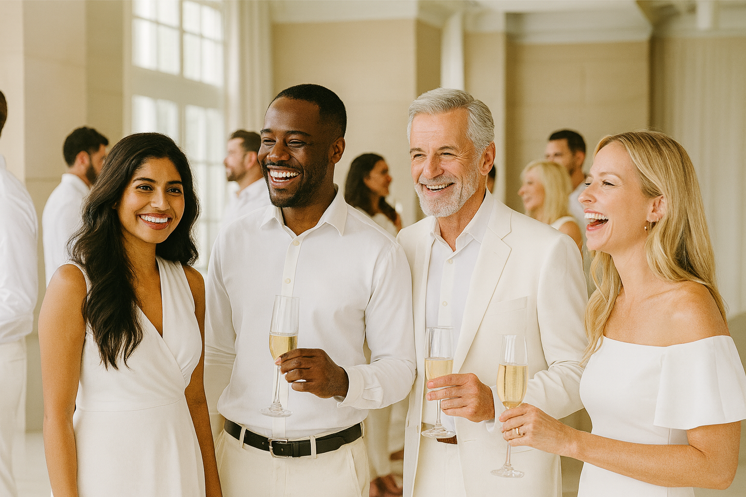 Participants en session networking autour d’un cocktail